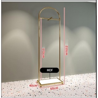 Стійка для суконь 600×400×1700 мм у глянцевому золоті